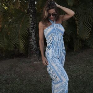 Canga Pareô Azul e Branca
